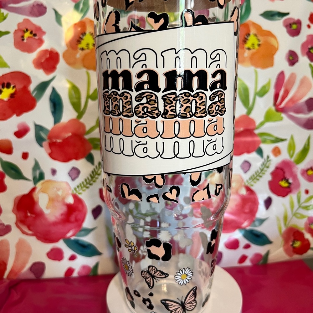 40oz MAMA glass tumbler